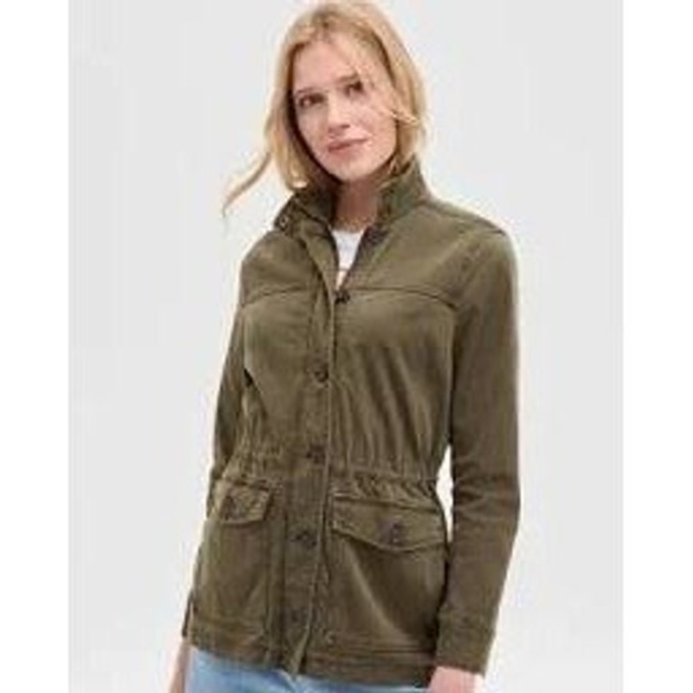Lucky Brand Jacket Green Utility Cargo Pockets Womens Extra Small Olive Army